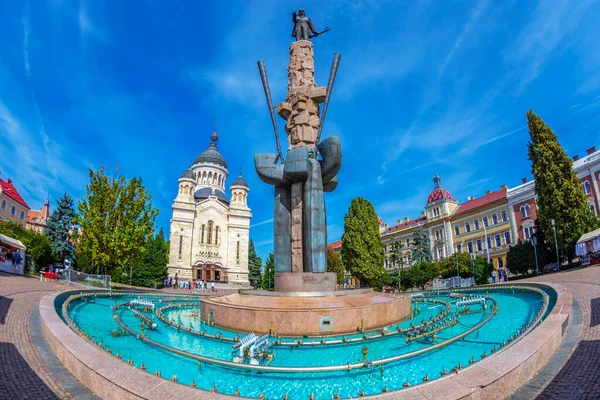 Cluj Napoca Transylvania Romania September 2020 Statue Avram Iancu Square — 图库照片