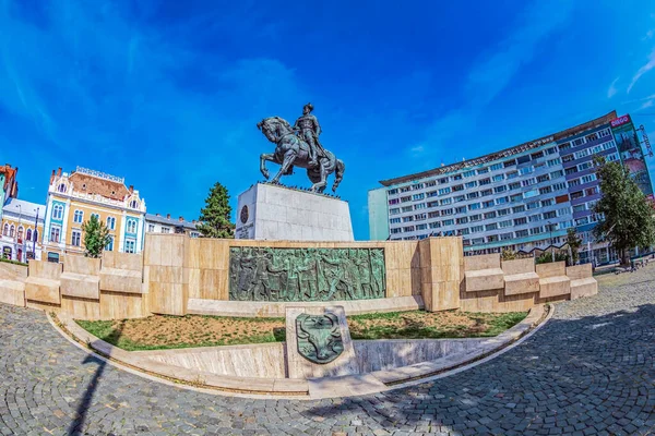 Cluj Napoca Romanien September 2020 Bronsstaty Föreställande Kungen Mihai Viteazul — Stockfoto