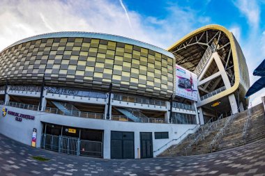 CLUJ-NAPOCA, ROMANIA - SEPTEMBER 20, 2020: Cluj Arena, UEFA 'nın seçkin stadyumlarından biri ve FC Universitatea Cluj' un anavatanı..