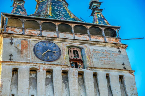 Sighisoara Romania Temmuz 2020 Saat Kulesi Kalenin Ana Giriş Noktası — Stok fotoğraf