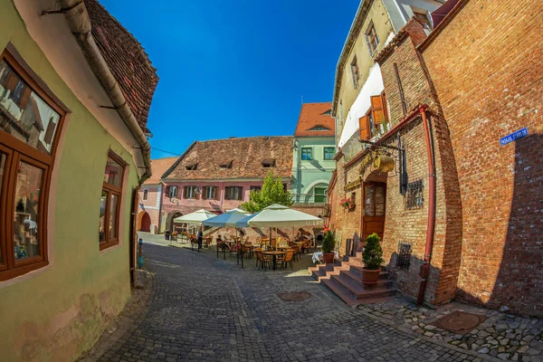 Sibiu Transylvania Romania Julio 2020 Escalera Paso Conocida Como Muralla — Foto de Stock