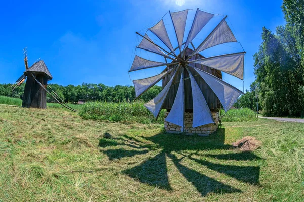 Old Historic Windmills Specific Village Bestepe Tulcea Country Located Museum — Stock Photo, Image