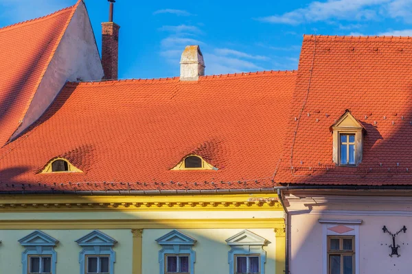 Gözleri Tıpkı Göz Gibi Olan Çatılar Sibiu Transilvanya Romanya Nın — Stok fotoğraf