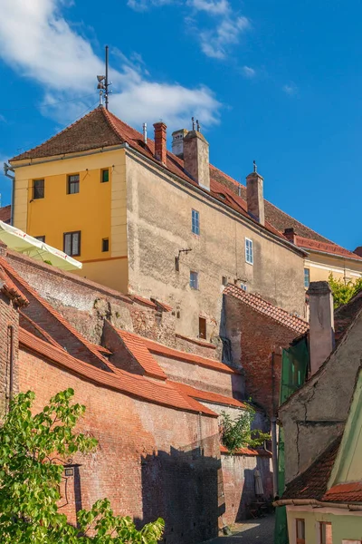 Sibiu Transylvania Romania Julio 2020 Edificios Antiguos Pasos Escaleras Conocidos — Foto de Stock