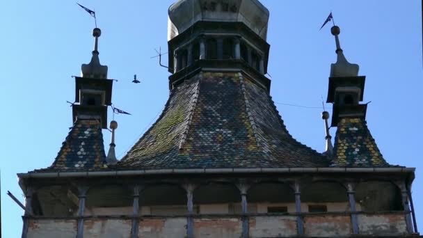 Sighisoara Romania Temmuz 2020 Saat Kulesi Kalenin Ana Giriş Noktası — Stok video