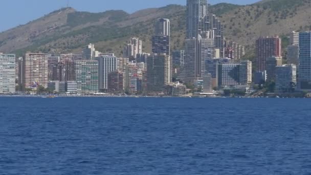 Benidorm Hiszpania Sierpień 2020 Widok Drapacze Chmur Wybrzeże Miasta Strony — Wideo stockowe