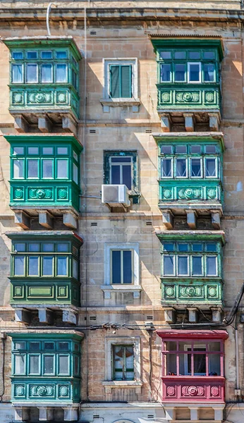 Valletta Malta Marzo 2021 Tipos Balcones Específicos Malta Arquitectura Minimalista —  Fotos de Stock