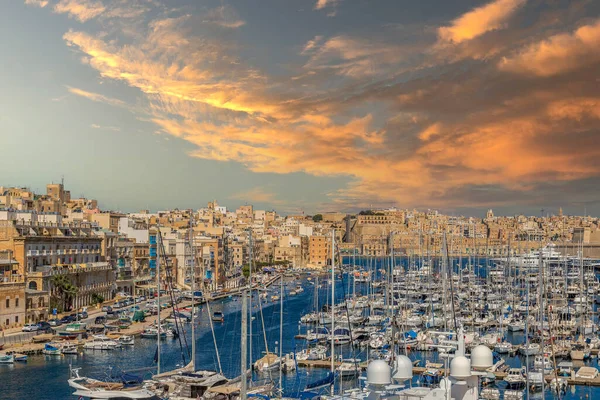 Valletta Malte Mars 2021 Yachts Bateaux Amarrés Dans Port Dockyard — Photo