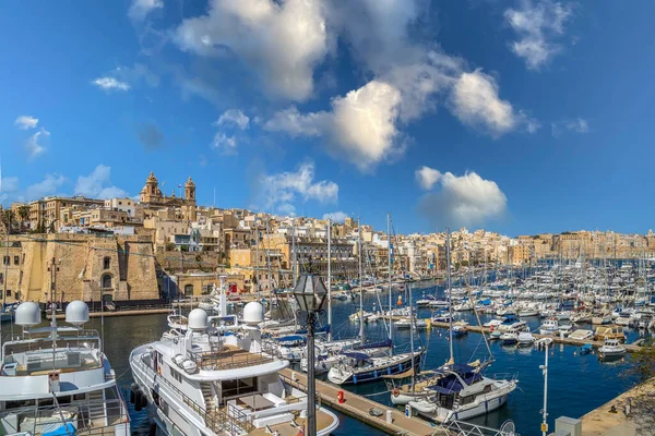 Valletta Malte Mars 2021 Yachts Bateaux Amarrés Dans Port Dockyard — Photo