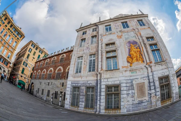 Genoa Itália Março 2021 Palazzo San Giorgio Palácio São Jorge — Fotografia de Stock