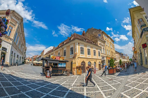 Brasov Transylvania Romania Temmuz 2020 Şehrin Tarihi Merkezinde Bulunan Pitoresk — Stok fotoğraf