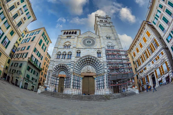 Genoa Itália Março 2021 Duomo Genova Cattedrale San Lorenzo Uma — Fotografia de Stock