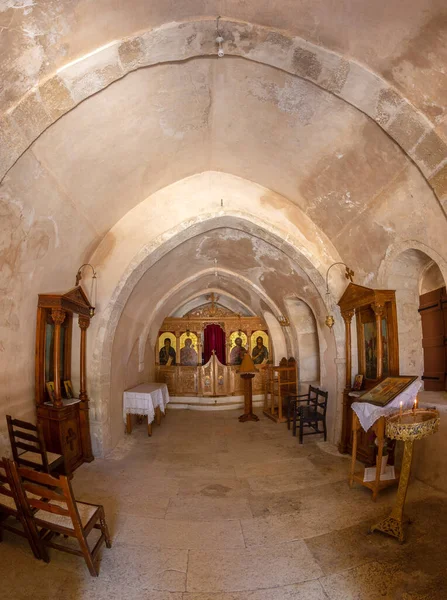Interior Chapel Agios Theodoros Trichina Located Venetian Fortezza Castle Citadel — Stock Photo, Image