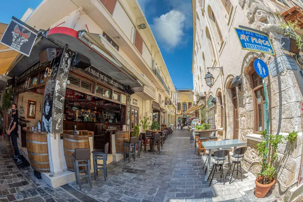 Rethymno Crete Island Griekenland Juni 2021 Uitzicht Met Kleine Pittoreske — Stockfoto