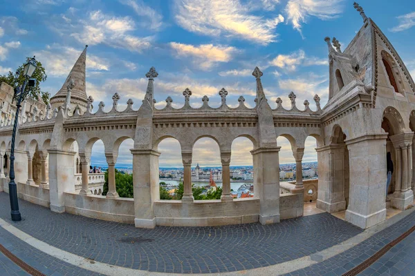 Budapest Ungheria Agosto 2021 Dettaglio Del Bastione Del Pescatore Progettato — Foto Stock