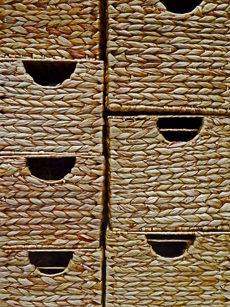 Brown boxes from braided bamboo — Stock Photo, Image