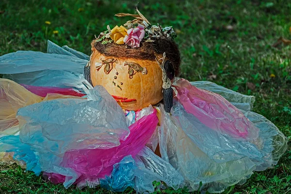 Miss Halloween, princess of pumpkins — Stock Photo, Image