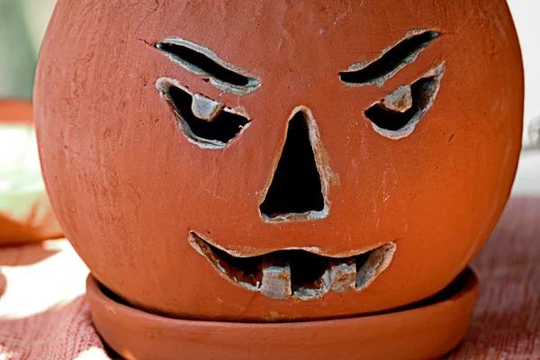 Bowl made as a Halloween pumpkin — Stock Photo, Image