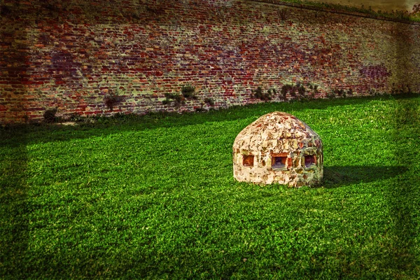 Oude ansichtkaart met Petrovaradin fort in Novi Sad, Servië 6 — Stockfoto