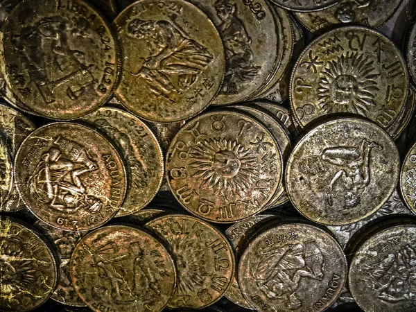 Old photo with old coins 10 — Stock Photo, Image