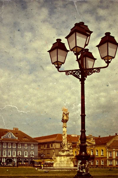 Old photo with Union Square in Timisoara — Stock Photo, Image