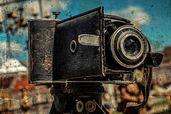Vecchia foto con vecchia macchina fotografica 5 — Foto Stock