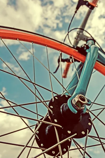 Vintage olhar para um detalhe de bicicleta — Fotografia de Stock