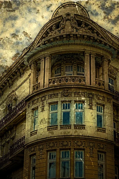 Old photo with facade on classical building. Belgrade, Serbia 8 — Stock Photo, Image