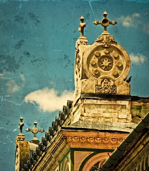 Bir tarihi bina eski kartpostal. Timisoara, Romanya 19 — Stok fotoğraf