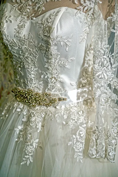 Vestido de noiva. Detalhe-81 — Fotografia de Stock