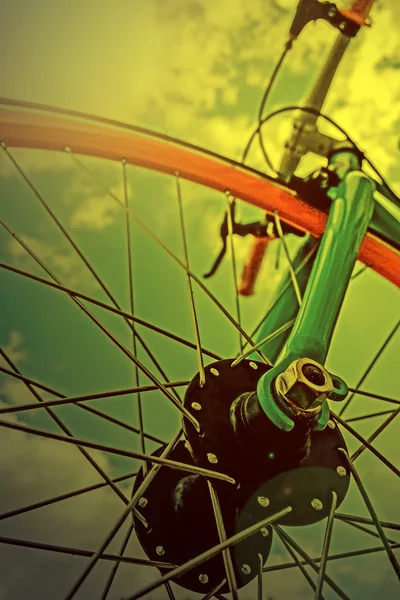 Vintage look at one bicycle detail in the morning light 1 — Stock Photo, Image