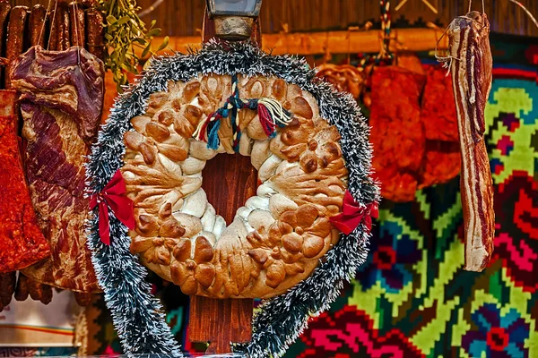 Traditional bread and sausages from Maramures, Romania 1 — Stock Photo, Image