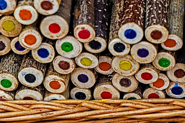 Handmade rustic colored pencils 1 — Stock Photo, Image