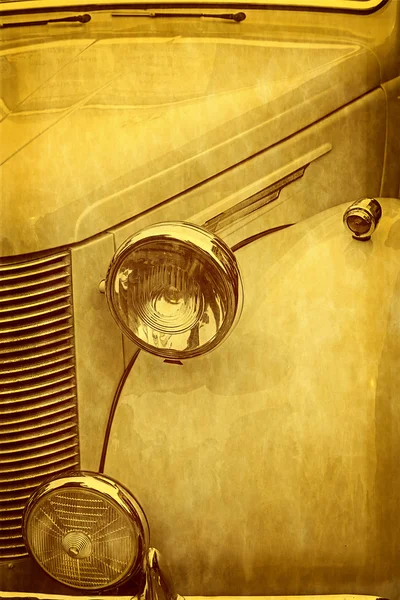 Oude ansichtkaart met een luxe oude auto — Stockfoto