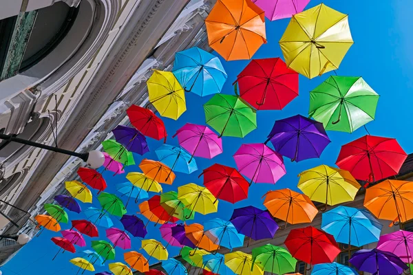 Street decorated with colored umbrellas 2 — Stock Photo, Image