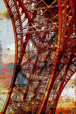 Eyfel Kulesi 13 ile Rusty arka plan