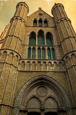 Gotik cepheli Church of Our Lady, Bruge eski kartpostal