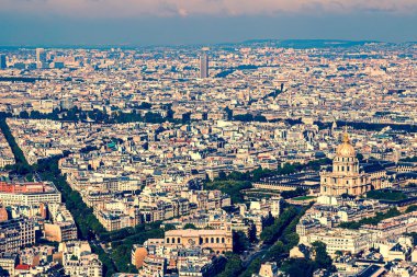 Kubbe des Invalides hava manzaralı eski fotoğraf