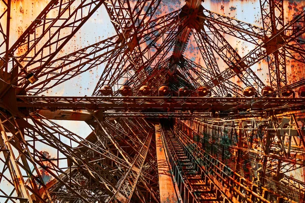 Rusty background  with Eiffel tower 16 — Stock Photo, Image
