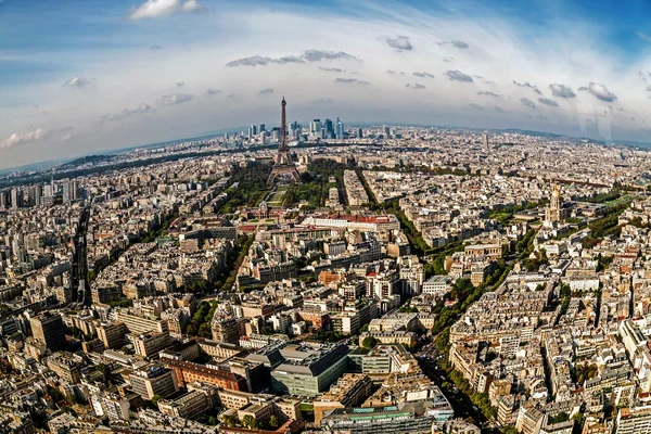 Fish eye panorama och Flygfoto över Paris — Stockfoto