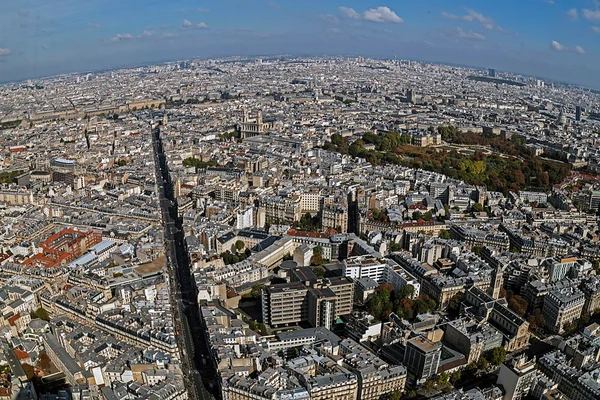 Fischaugenpanorama und Luftaufnahme von Paris 1 — Stockfoto