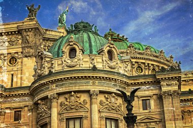 Opera Ulusal de Par mimari detaylar eski kartpostal