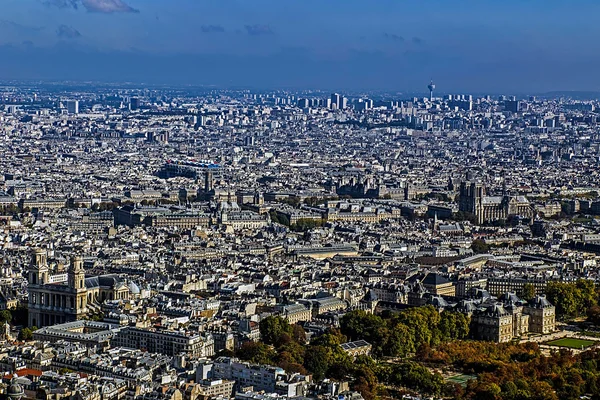 Мбаппе и вид на Париж с высоты башни Монпарнас — стоковое фото