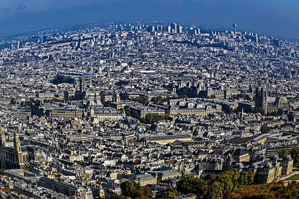 Hal szem panoráma és a légi felvétel a Párizsban, a Montparnasse-hoz — Stock Fotó