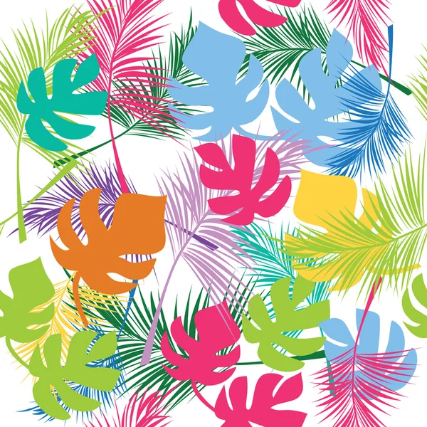 Seamless pattern Leaves of palm tree. — Stock Vector