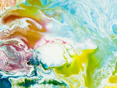Yaratıcı renkli, parlak, soyut el boyası arka plan, mermer dokular, akrilik boya. Modern sanat. Çağdaş sanat.
