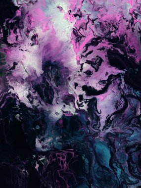 Neon mavisi, yeşil ve pembe yaratıcı tablo, soyut el boyası arka plan, fırça dokusu, akrilik boya. Modern sanat. Çağdaş sanat.