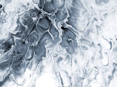 Siyah-beyaz, yaratıcı, soyut el resmi, mermer dokular, tuvalin üzerinde akrilik boya. Modern sanat. Çağdaş sanat.