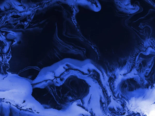 Neonově Modré Abstraktní Umění Ručně Malované Pozadí Mramorová Textura Abstraktní — Stock fotografie