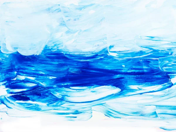 Pintura Arte Abstracto Azul Fondo Pintado Mano Creativo Textura Pincel — Foto de Stock